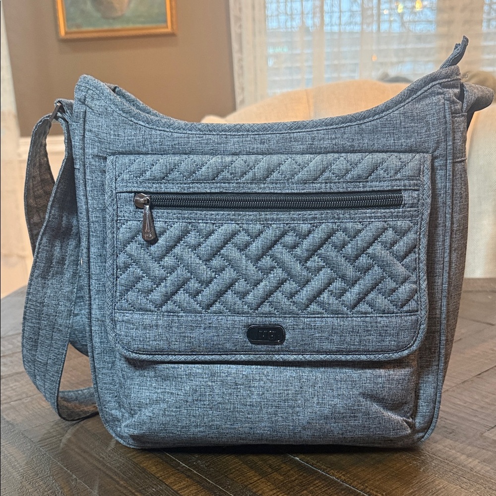 Lug Hopscotch Crossbody Bag Charcoal Quilted Messenger‎